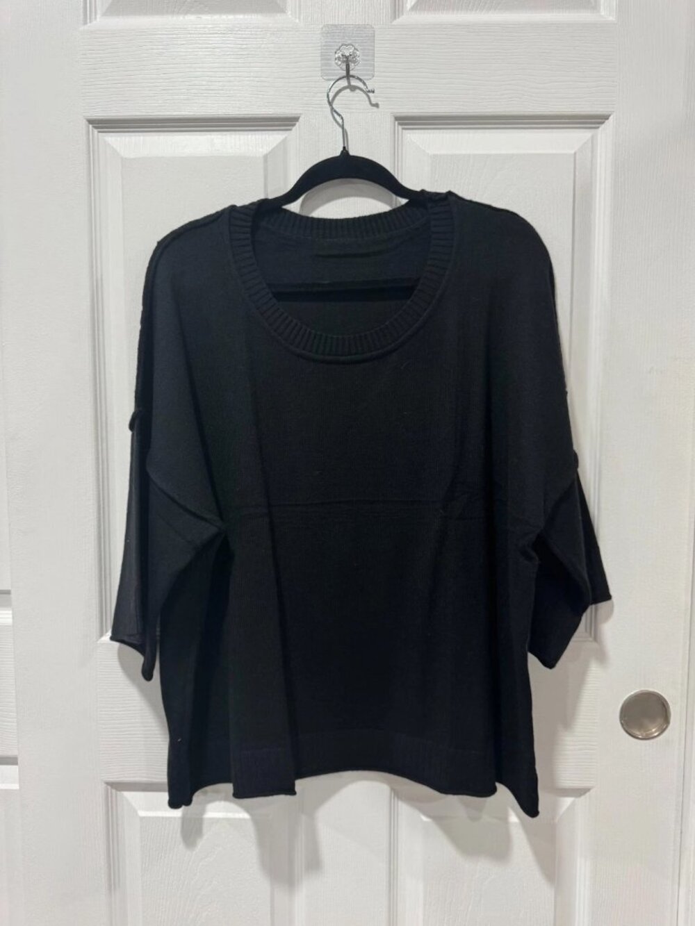 Unlisted Black Pullover Top wit Batwing Sleeves
